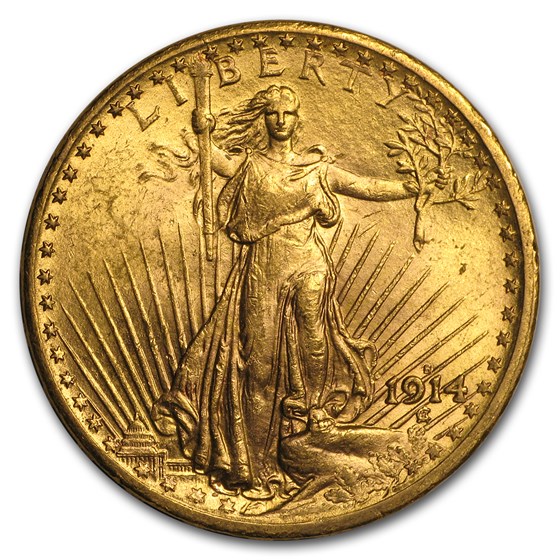 1914-S $20 Saint-Gaudens Gold Double Eagle AU 1914-S $20 Saint-Gaudens Gold Double Eagle AU